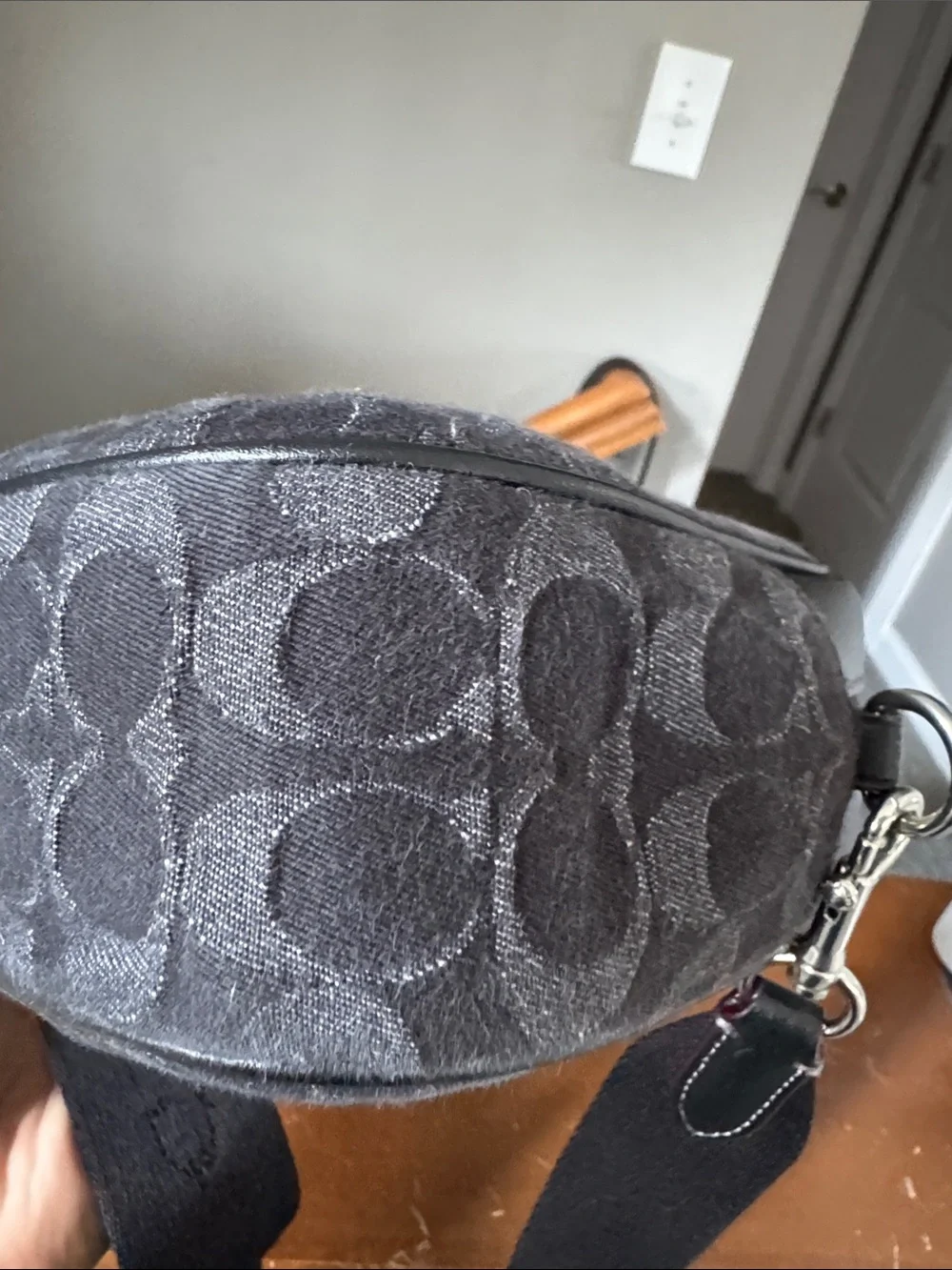 Coach Black Signature Jacquard Messenger Bag
